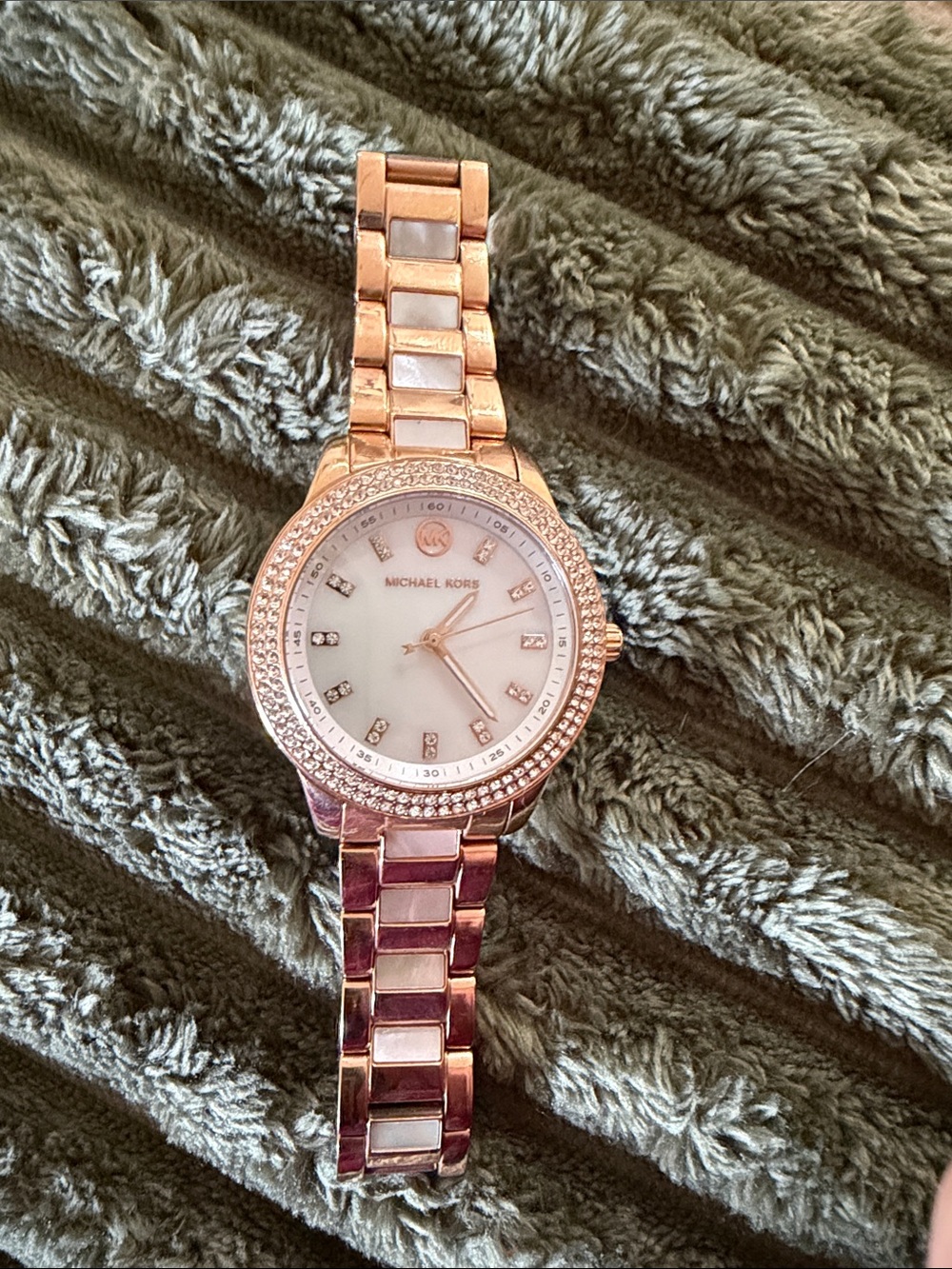 Michael Kors Rose Gold and White Crystal-Accent Women's Watch